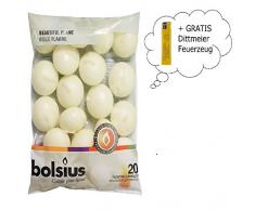 Dittmeier 60 St. Elfenbein Schwimmkerzen Feuerzeug, schwimmende Kerzen, 4,5 Stunden Brenndauer, Markenkerzen von Bolsius, Paraffin-Wachs