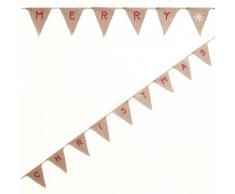Ginger Ray Vintage Noel Merry Christmas Sackleinen Jute Wimpelkette, gemischt