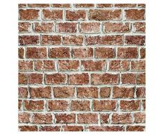 murando - Fototapete selbstklebend 10m 3D Tapete Wandtattoo dekorative Möbelfolie Dekorfolie Fotofolie Wandaufkleber Wandposter Wandsticker - Ziegel Ziegelwand Ziegelmauer f-A-0729-j-a