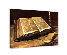 Bilderdepot24 Leinwandbild - Vincent van Gogh - Stillleben mit Bibel - 80x60cm einteilig - Alte Meister - Bilder als Leinwanddruck - Kunstdruck - Leinwandbilder - Bild auf Leinwand - Wandbild