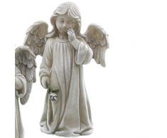 Engel Figur mit Kleidchen und Trauer Rose in der Hand. Höhe 24 cm. 1 Stück