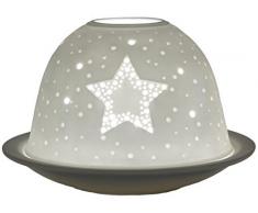 Himmlische Düfte Geschenkartikel GmbH Sternenhimmel Windlicht, Porzellan, weiß, 12 x 12 x 8 cm