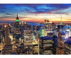 Regulär Preis 69,95 EUR! AKTION! BEGRENZTE STÜCKZAHLEN! 87007 Fototapete SELBSTKLEBEND Breite 272cm / Höhe 198cm, 8 Teile New York at Dusk wieder ablösbar Bildtapete