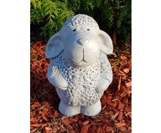 Gartenfigur niedliches Schaf Trudi groß frostfest Handmade Dekofigur für außen Garten Terassen Balkon Gartendeko
