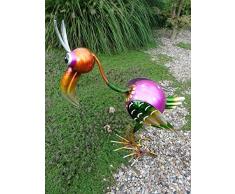 Dekovogel TUKAN aus Metall, 50 cm hoch, aufwendig verarbeitet Paradiesvogel Dekoration Gartenfigur Metallfigur