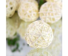 Rattankugeln 5cm, cremeweiß - 20 Stück