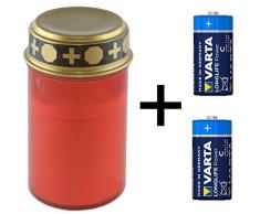 bellaton LED Grablicht, Grableuchte elektrisch 12cm, mit hochwertigen Batterien, Schalter