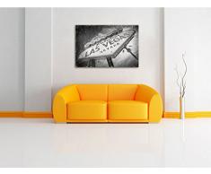 Las Vegas Ortseingangsschild im Retro-Look Format: 120x80 auf Leinwand, XXL riesige Bilder fertig gerahmt mit Keilrahmen, Kunstdruck auf Wandbild mit Rahmen, günstiger als Gemälde oder Ölbild, kein Poster oder Plakat