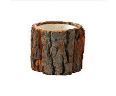 Brownrolly Wald Stil Desktop Holz Blumenvase, dekorative Baumstumpf Form Blumentopf für Blume Sedum Sukkulenten Schreibtisch Garten Zimmer Pot Decor