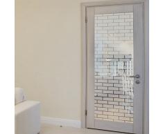 Wandkings Milchglasfolie Hausmauer Motiv 199 x 74 cm (H x B) für Fenster, Glastüren, Duschen & mehr