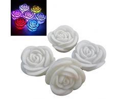 Tutyuity Neue romantische LED schwimmende Rose Blume Kerze Nachtlicht Hochzeit Dekoration Schlafzimmer Party Indoor Weihnachten Outdoor Dekoration