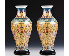 JHDDHP3 Chinesisches Porzellan Bodenvase Keramik Deko Büro Ornamente Für Wohnzimmer Large Vase (2 Packungen) 46 cm * 20 cm (Color : Gold)
