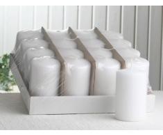 Sparpack: 16x Stumpenkerze 10 x 6 cm Ø, weiß