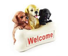 Wichtelstube-Kollektion Hundewelpen Innenbeleuchtet Solar Hunde Deko Figur Garten