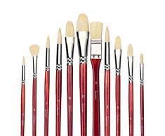 Fuumuui Schweinborstenpinsel-100% Natur Chungking Reinborsten Künstlerpinsel für Acryl Gouache Ölgemälde mit Einer kostenlosen Tragebox 11St