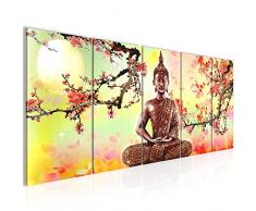 Bilder Buddha Feng Shui Wandbild 200 x 80 cm Vlies - Leinwand Bild XXL Format Wandbilder Wohnzimmer Wohnung Deko Kunstdrucke Bunt 5 Teilig - MADE IN GERMANY - Fertig zum Aufhängen 500655c