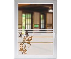 INDIGOS UG Fensterfolie Fensterbild Sichtschutzfolie Glasdekor Ornament satiniert Blickdicht ORACAL® - 1000mm Breite x 500mm Höhe - auch mit Individueller Breite