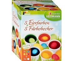 orange gelb rot 5 fl/üssige Kaltfarben 5 F/ärbebecher f/ür EIN buntes Osternest gr/ün Eierfarben HEITMANN 5 Eierfarben blau