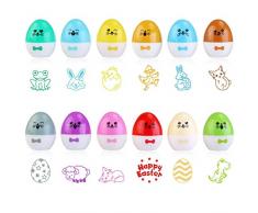Ostereierstempel 18er Packung für Osterkörbchen, Osterbasteleien, für die Ostereierjagd, 3,3 cm Durchmesser, Zubehör
