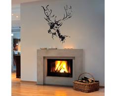 ilka parey wandtattoo-welt® Wandtattoo Hirsch Fridolin Weihnachten selbstklebend Weihnachtsdeko M744 (schokobraun)