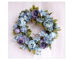 Lmy0624 Weihnachtskranz Kunstseide Rose Blumen Girlanden Wand Dekorative Blume Tür Wandkränze Für Hochzeit Hause 3