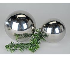 Unbekannt Moderne Deko Kugeln Gartenkugeln 4 Stück Silber aus Edelstahl Durchmesser 10 cm
