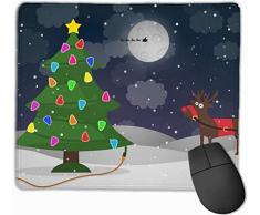 rutschfeste Mausunterlage Rechteckiges Gummi-Mousepad Baumgirlanden-Ren-Weihnachtsdruck-Spiel-Mausunterlage