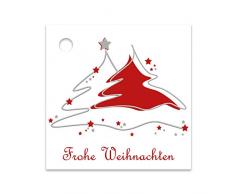 25er Pack Geschenkanhänger Frohe Weihnachten ca. 55 x 55 mm verschiedene Motive, Weihnachtsanhänger, Geschenkkärtchen, Anhänger, Geschenkkarte, Geschenkkarten, Anhängeetikett, Topper
