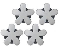 Unbekannt 4 magnetische Tischdeckenbeschwerer Tischdeckengewichte Tischtuch-Halter mit Magnet, Silber (Blüte)