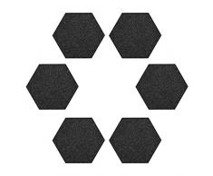 Filz Memoboards Set sechseckig Selbstklebend Pinnwand Bulletin Board Kleine Memoboard für Zuhause, Büro und Schule, kreativer multifunktionaler Wandaufkleber, 4,7 x 5,5 Zoll (12 x 14 cm), Schwarz