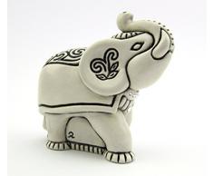 Elefant, Elefanten Figur, dekorative Teilgravur, MADE WITH SWAROVSKI® ELEMENTS, Dt. Handarbeit Glücksbringer Geschenkidee Valentinstag Geburt Taufe Weihnachten Geburtstag Wohndeko (ebenholz patiniert)