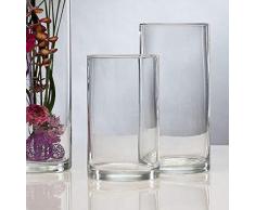 Glasvase Vase Glas Blumenvase Tischvase Zylinder 25 cm
