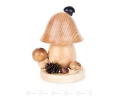 Räuchermann Räucherpilz Glockenform, klein Breite x Höhe x Tiefe 9 cmx12 cmx9 cm NEU Erzgebirge Rauchmann Räucherfigur