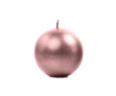 partydeco.pl 10 runde Kerzen, Kugelkerzen 6 cm metallic (rosé Gold)