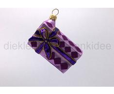 Hanco Glaskunst Design Christbaumschmuck Geschenk lila (2258.03) 1 Stück Weihnachtsdeko Baumschmuck Weihnachtsaufhänger