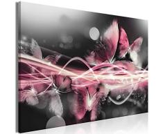 decomonkey Bilder Abstrakt 120x80 cm 1 Teilig Leinwandbilder Bild auf Leinwand Vlies Wandbild Kunstdruck Wanddeko Wand Wohnzimmer Wanddekoration Deko Schmetterling Blumen