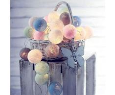 Cotton Ball Lichterkette Batteriebetrieben - 3,5M 20 LED Kugel Lichterketten Innen Wandleuchte Weihnachtsbeleuchtung Deko für Hochzeit, Zimmer, Home, Party