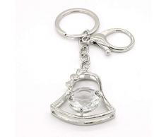 CHENSHUANG Legierung Kristall Glocke Schlüsselanhänger Rucksack Männer und Frauen Auto Schlüssel Dekoration