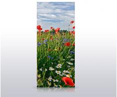wandmotiv24 Türtapete Blumenwiese 90 x 200cm (B x H) - Dekorfolie selbstklebend Tapete, Tür-Aufkleber, Türbild, Wandbild M0493