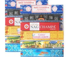 Räucherstäbchen 12 Schachteln Nag Champa Varianten Satya Goloka 182g Incense Sticks
