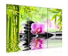 Runa Art Bilder Orchidee Feng Shui Wandbild 120 x 80 cm Vlies - Leinwand Bild XXL Format Wandbilder Wohnzimmer Wohnung Deko Kunstdrucke Pink 3 Teilig - Made IN Germany - Fertig zum Aufhängen 502031a