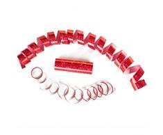 Rote Metallic Luftschlangen im 5er Sparpack - 5 Rollen mit je 18 holografisch-glitzernden Luftschlangen - für Karneval, Fasching, Geburtstag, Silvester, Dekoration - PARTYMARTY GMBH®