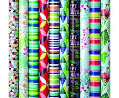 10 Rollen Geschenkpapier, Geburtstag, Feier Neutral 2m x0,7m