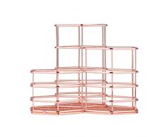 Stifthalter Rotgold Kupfer Drahtgeflecht Pinsel Topf Metall Bleistift Container Hohl Multifunktions Sechseck Make-up Pinsel Vase Desktop Schreibwaren Speicherorganisator Container