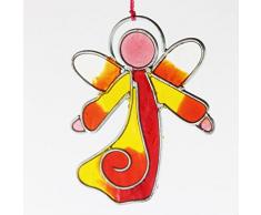 Fensterdeko, Engel aus Resin rot und gelb, Fenster Deko zum Aufhängen, Regenbogenkristall, Sonnenfänger, Engel Deko Weihnachten, Deko Engel, Fensterschmuck Weihnachten, handmade