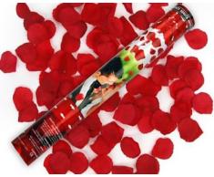 5 x Rosen Regen 60 cm mit roten Rosenblättern Konfetti Kanone Shooter Hochzeit Konfettibome Partypopper