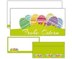12-er Set FROHE OSTERN Grußkarten inklusive passende Umschläge - die modernen Osterkarten sind als Brief oder Postkarte geeignet - von BREITENWERK®