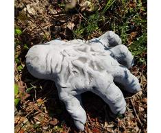 lustige Steinfigur rießige Hand frostfest Deko Garten Terrarium Halloween Eiskaltes Händchen T