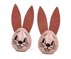 VBS Hasenköpfe 5,2x2,5cm aus Holz Ostern Osterhase zum Basteln Figur Deko Ohren