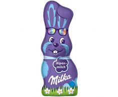 Milka Mein Lieblingsschmunzelhase – Zartschmelzender Schokoladen Osterhase aus feinster Alpenmilch in zwei zufällig ausgewählten Designs – 90g